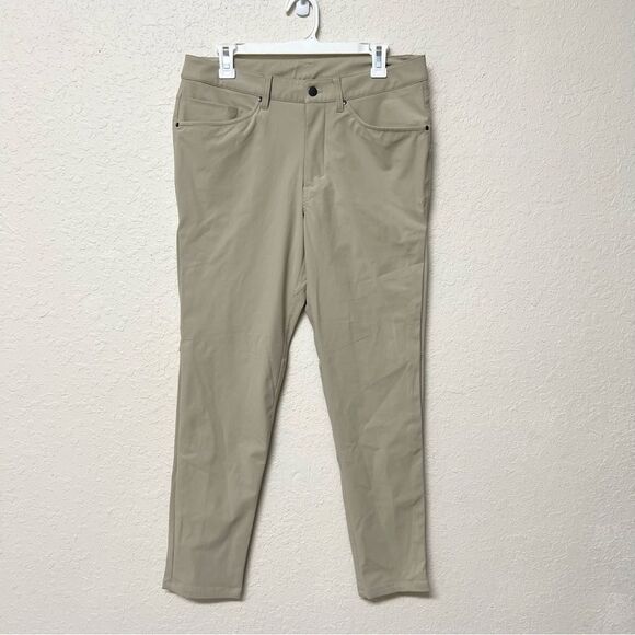 Lululemon Mens ABC Slim Fit 5 Pocket Pants Warpstreme Beige Size 32x31